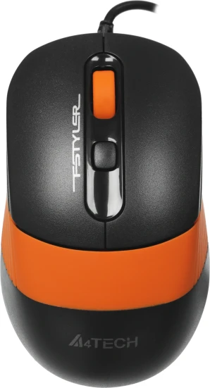 A4Tech Fstyler FM10, проводная, 1600dpi, черный/оранжевый