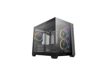 Deepcool CG330 3F, mATX, Aquarium, 3x120mm ARGB, Black
