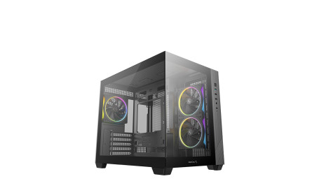 Deepcool CG330 3F, mATX, Aquarium, 3x120mm ARGB, Black