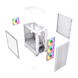 Powercase Mistral Micro B315W, mATX, 4x120mm ARGB, White, CMMB315W-A4