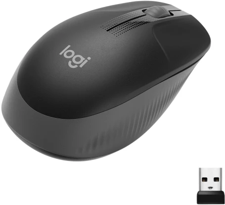 Logitech M190, беспроводная, 1000dpi, черный/темно-серый