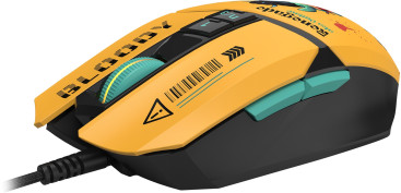 A4Tech Bloody W63 Max Renegade, проводная, 12000dpi, желтый/рисунок