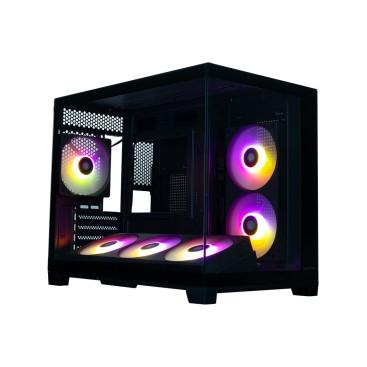 XASTRA QW500M 6ARGB-FC-C6-UC, mATX, Aquarium, 3x120mm ARGB, Black, QW500M-1FA36A-1FA24A-1FC12A-C6-UC
