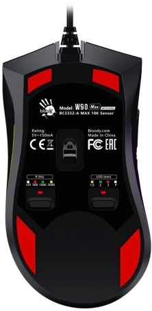 A4Tech Bloody W90 Max, проводная, 10000dpi, черный