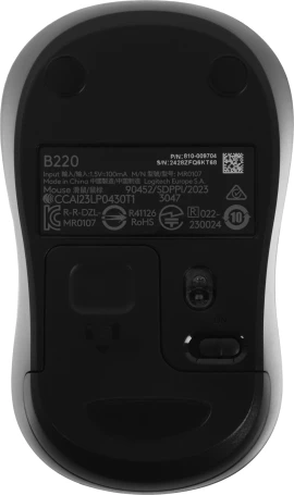 Logitech B220 Silent, беспроводная, 1000dpi, черный