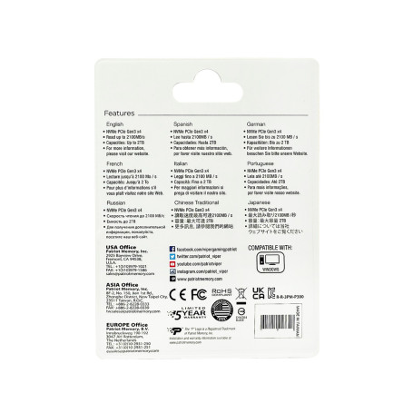 Patriot P300 256GB M.2 2280 PCIe P300P256GM28