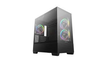 Deepcool CG380 3F, mATX, Aquarium, 3x120mm ARGB, Black