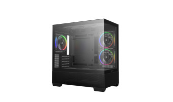 Deepcool CG380 3F, mATX, Aquarium, 3x120mm ARGB, Black