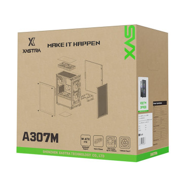 XASTRA A307M 3FRGB, mATX, 3x120mm FRGB, Black, A307M-3FC12F