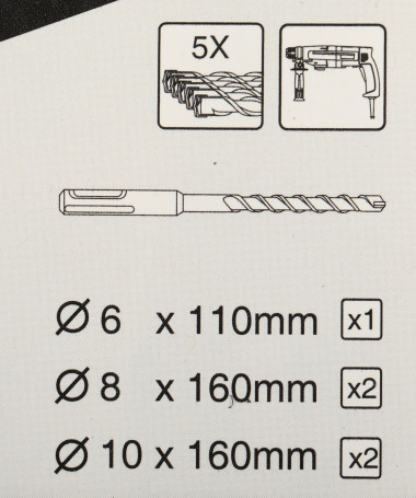 Набор буров Makita B-54704 по бет/камн (5пред.) для перфораторов