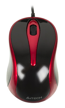 A4Tech V-Track Padless N-360, проводная, 1200dpi, красный/черный