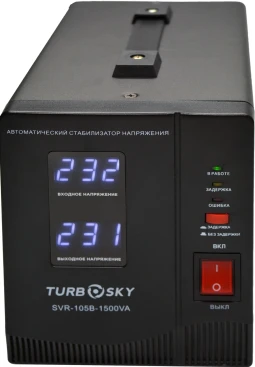 Стабилизатор напряжения Turbosky AVR-1500VA 1.5кВА однофазный черный