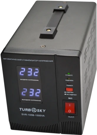 Стабилизатор напряжения Turbosky AVR-1500VA 1.5кВА однофазный черный
