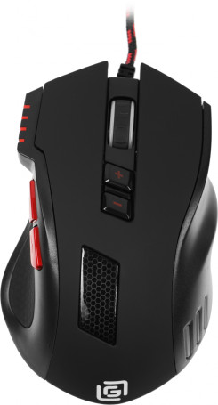 Оклик 806G, проводная, 3200dpi, черный/красный