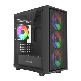 Powercase Mistral Micro EM16, mATX, 4x120mm FRGB, Black, CMMEM16B-L4