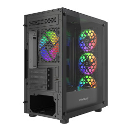 Powercase Mistral Micro EM16, mATX, 4x120mm FRGB, Black, CMMEM16B-L4