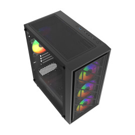 Powercase Mistral Micro EM16, mATX, 4x120mm FRGB, Black, CMMEM16B-L4