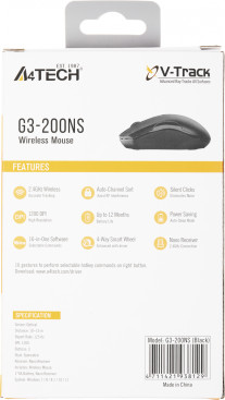 A4Tech V-Track G3-200NS, беспроводная, 1200dpi, черный