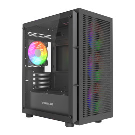 Powercase Mistral Micro EM17, mATX, 4x120mm ARGB, Black, CMMEM17B-A4