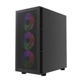 Powercase Mistral Micro EM17, mATX, 4x120mm ARGB, Black, CMMEM17B-A4