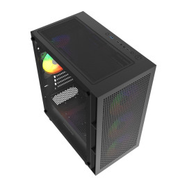 Powercase Mistral Micro EM17, mATX, 4x120mm ARGB, Black, CMMEM17B-A4