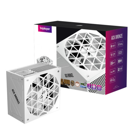 1STPLAYER ACK BRONZE 750W, ATX 3.1, 80 PLUS Bronze, PCIe 5.1, White, HA-750AA2-WH