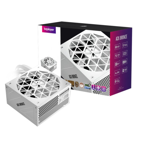 1STPLAYER ACK BRONZE 750W, ATX 3.1, 80 PLUS Bronze, PCIe 5.1, White, HA-750AA2-WH