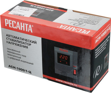 Стабилизатор напряжения Ресанта АСН-1000/1-Ц однофазный серый (63/6/2)