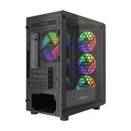 Powercase Mistral Micro EM19, mATX, 4x120mm ARGB, Black, CMMEM19B-A4