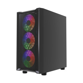 Powercase Mistral Micro EM19, mATX, 4x120mm ARGB, Black, CMMEM19B-A4