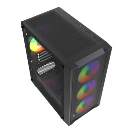 Powercase Mistral Micro EM19, mATX, 4x120mm ARGB, Black, CMMEM19B-A4