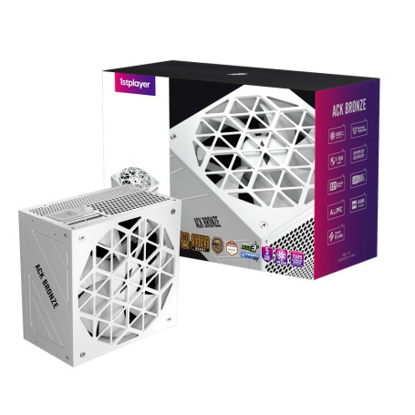 1STPLAYER ACK BRONZE 850W, ATX 3.1, 80 PLUS Bronze, PCIe 5.1, White, HA-850AA2-WH