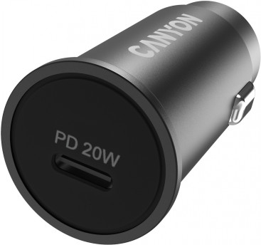 Автомобильное зар./устр. Canyon CNS-CCA20B 20W 3A (PD+QC) USB Type-C универсальное черный