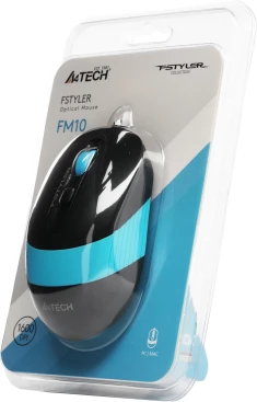 A4Tech Fstyler FM10, проводная, 1600dpi, черный/синий