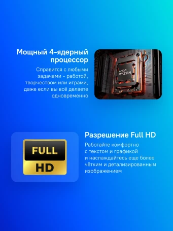 Ноутбук Maibenben M653 Ryzen 3 5400U 8Gb SSD512Gb AMD Radeon Graphics 16" IPS FHD+ (1920x1200) Linux grey WiFi BT Cam 4000mAh (M6531SB0LSRE0)