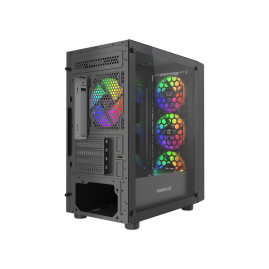 Powercase Mistral Micro EM21, mATX, 4x120mm FRGB, Black, CMMEM21B-L4