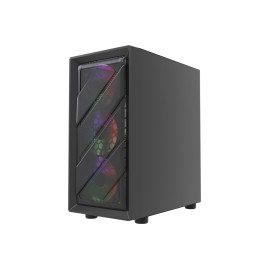 Powercase Mistral Micro EM21, mATX, 4x120mm FRGB, Black, CMMEM21B-L4