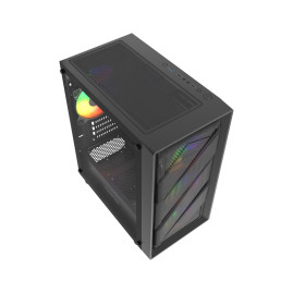Powercase Mistral Micro EM21, mATX, 4x120mm FRGB, Black, CMMEM21B-L4