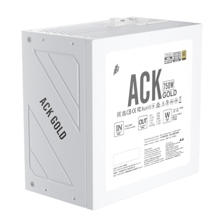 1STPLAYER ACK GOLD 750W, ATX 3.1, 80 PLUS Gold, PCIe 5.1, White, HA-750BA2-WH
