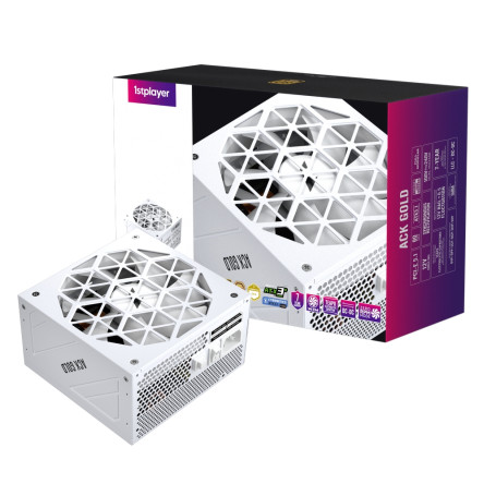 1STPLAYER ACK GOLD 750W, ATX 3.1, 80 PLUS Gold, PCIe 5.1, White, HA-750BA2-WH