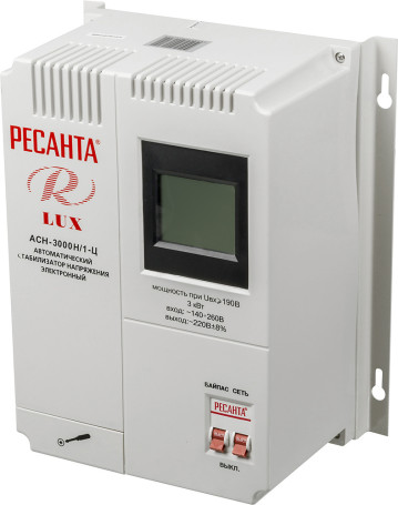 Стабилизатор напряжения Ресанта АСН-3000Н/1-Ц 3кВА однофазный серый (63/6/21)