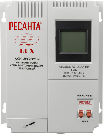 Стабилизатор напряжения Ресанта АСН-3000Н/1-Ц 3кВА однофазный серый (63/6/21)