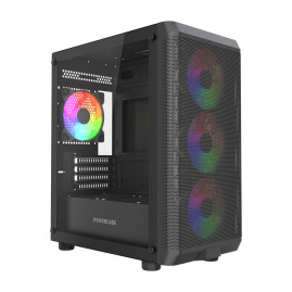 Powercase Mistral Micro EM22, mATX, 4x120mm FRGB, Black, CMMEM22B-L4
