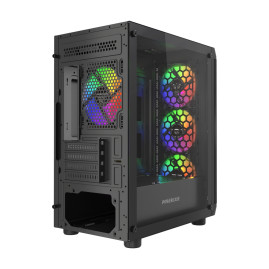 Powercase Mistral Micro EM22, mATX, 4x120mm FRGB, Black, CMMEM22B-L4
