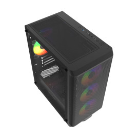 Powercase Mistral Micro EM22, mATX, 4x120mm FRGB, Black, CMMEM22B-L4