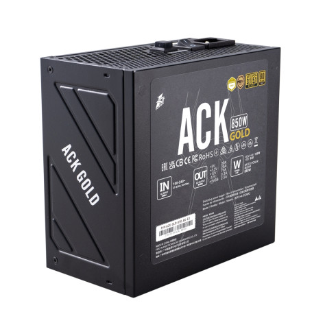 1STPLAYER ACK GOLD 850W, ATX 3.1, 80 PLUS Gold, PCIe 5.1, Black, HA-850BA2-BK