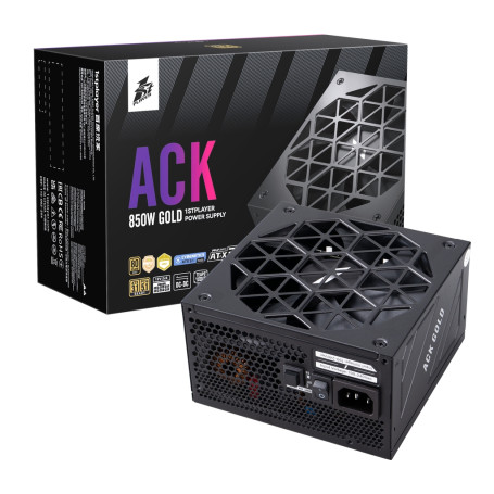 1STPLAYER ACK GOLD 850W, ATX 3.1, 80 PLUS Gold, PCIe 5.1, Black, HA-850BA2-BK