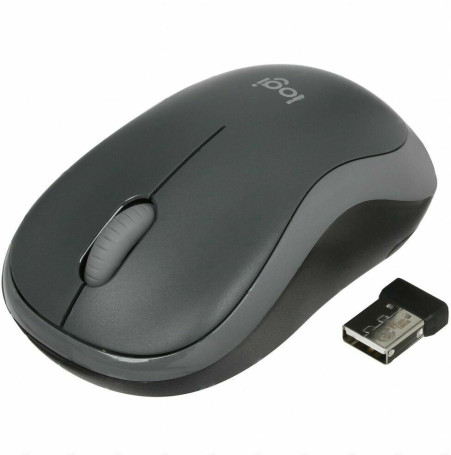 Logitech M186, беспроводная, 1000dpi, черный/серый