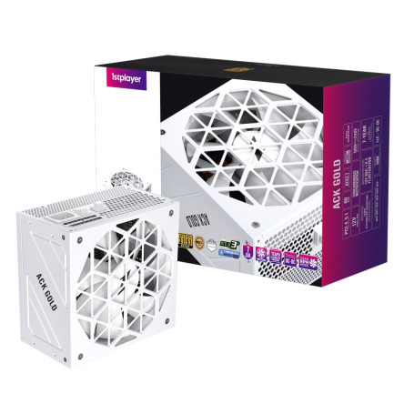 1STPLAYER ACK GOLD 850W, ATX 3.1, 80 PLUS Gold, PCIe 5.1, White, HA-850BA2-WH