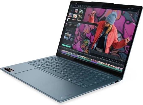 Ноутбук Lenovo Yoga Slim7 14AKP10 Ryzen AI 5 340 16Gb SSD1Tb AMD Radeon 840M 14" OLED 2.8K (2880x1800) Windows 11 Home turquoise WiFi BT Cam (83JY0009RK)